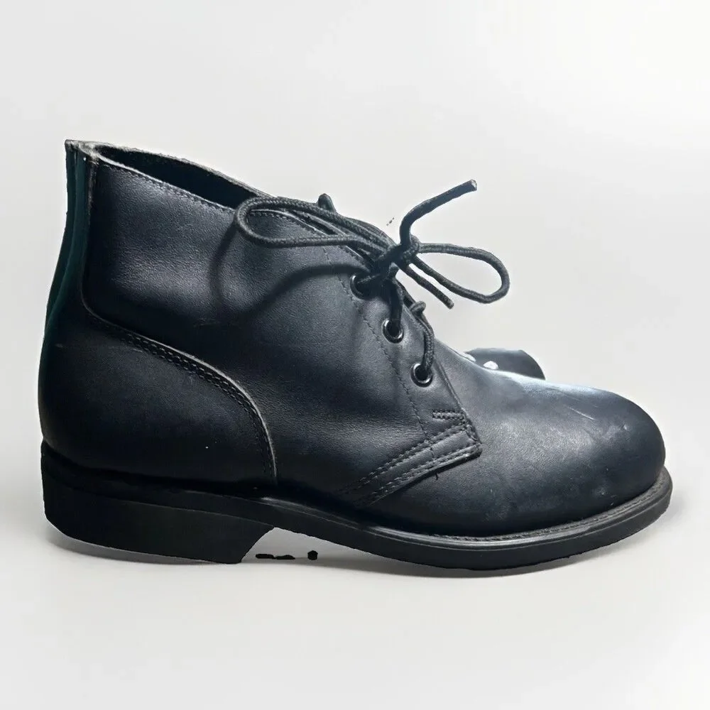 Vintage Biltrite US Military Chukka Boots Black Leather Steel Toe Size 5 Wide